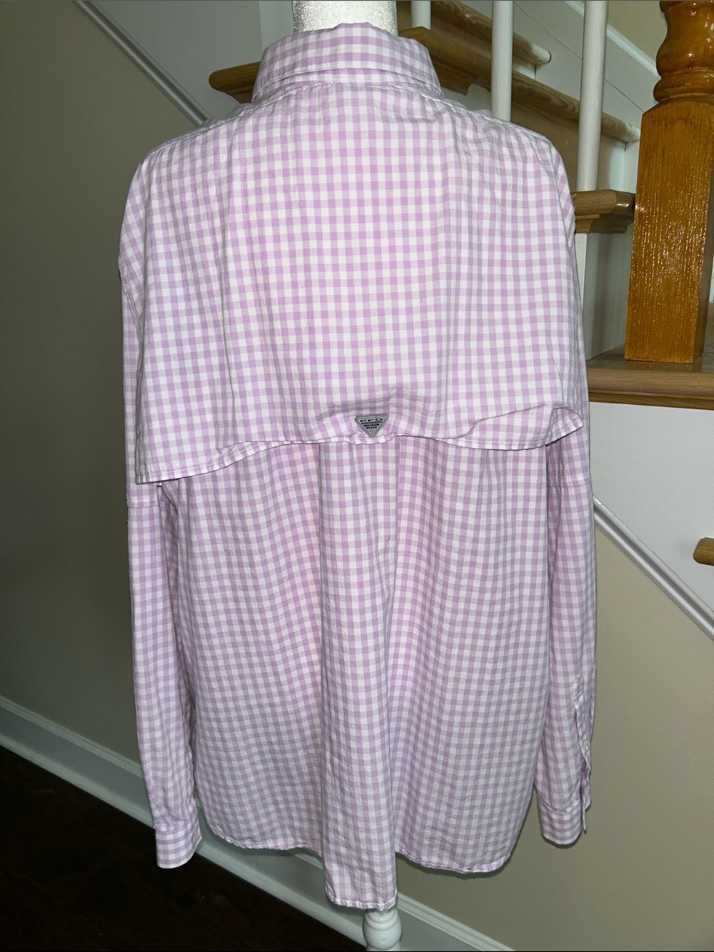 Columbia PFG Women's Lavender Gingham Button-Up Shirt. Great shape. Size XL - Picture 2 of 9
